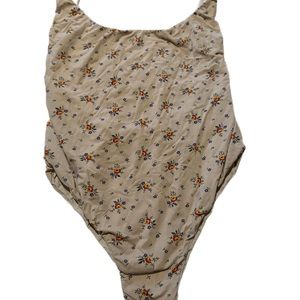 San Lorenzo Floral One Piece - Cream with Orange and Blue Accents